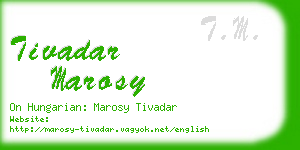 tivadar marosy business card